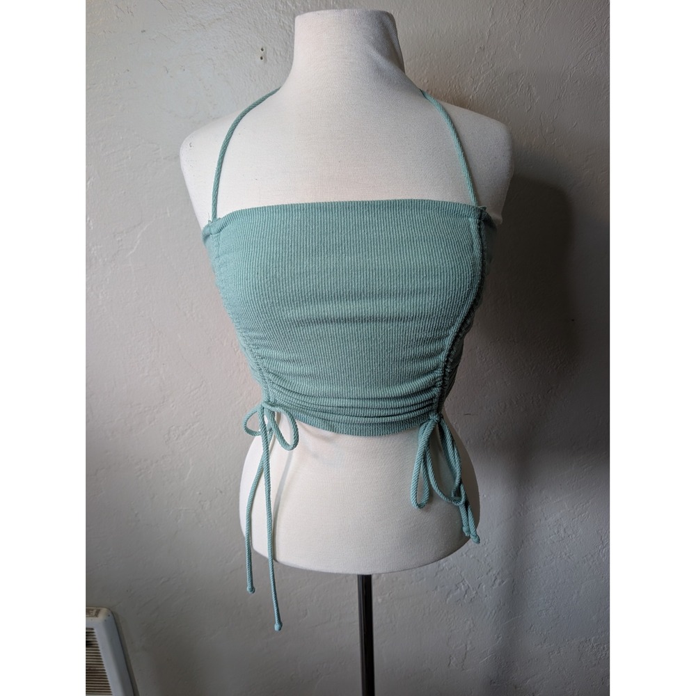 Lunachix Y2K Adjustable Halter Top Teal womens size XS